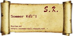Sommer Kál névjegykártya